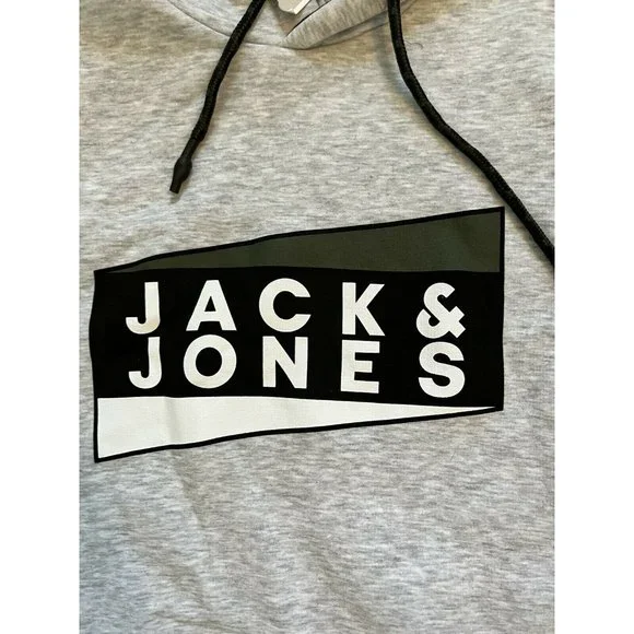NWT Men's M JACK AND JONES Anton Logo Pullover Hoodie msrp $49.50 - Picture 3 of 6